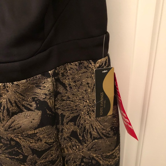 NWT Ignite Evenings Black and Gold Formal Dress - Picture 6 of 6